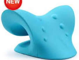 Nairobi Central Neck and Shoulder Relaxer, Cervical Neck Traction Device Neck Stretcher with Magnetic Therapy, Cervical Spine Alignment, Chiropractic Pillow, Neck Massager for TMJ Pain Relief (Blue) A - Blue